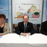 Claire Pagé, présidente-directrice générale de l'Agence de la santé et des services sociaux de la Montérégie, Jacques Goyette, président de l'arrondissement du Vieux-Longueuil et Martin Girard, président du CA du CMR